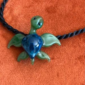 Hand Blown Glass Sea Turtle Necklace